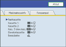 Illustration af sk&aelig;rmen p&aring; betjeningspanelet