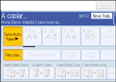 Imagem do ecrã do painel de operação
