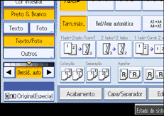 Imagem do ecrã do painel de operação