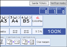 Imagem do ecrã do painel de operação