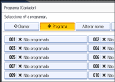 Imagem do ecrã do painel de operação