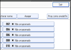 Imagem do ecrã do painel de operação