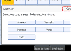 Imagem do ecrã do painel de operação