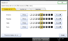 Imagem do ecrã do painel de operação