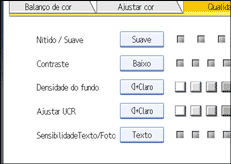 Imagem do ecrã do painel de operação