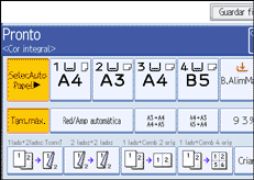 Imagem do ecrã do painel de operação