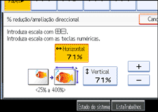 Imagem do ecrã do painel de operação