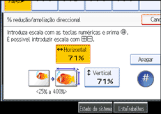 Imagem do ecrã do painel de operação
