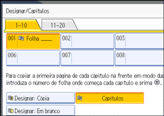 Imagem do ecrã do painel de operação