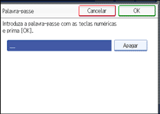 Imagem do ecrã do painel de operação