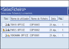 Imagem do ecrã do painel de operação