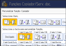 Imagem do ecrã do painel de operação
