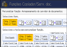 Imagem do ecrã do painel de operação