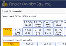 Imagem do ecrã do painel de operação