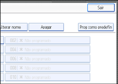 Imagem do ecrã do painel de operação