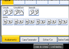 Imagem do ecrã do painel de operação