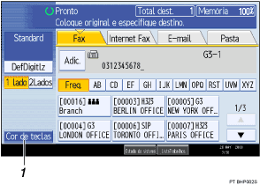 Ilustração do ecrã de painel de operação ilustração de chamada numerada