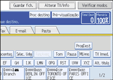 Ilustração do ecrã do painel de operação