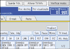 Ilustração do ecrã do painel de operação