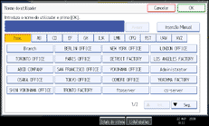 Ilustração do ecrã do painel de operação