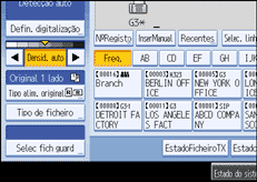 Ilustração do ecrã do painel de operação