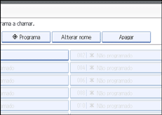 Ilustração do ecrã do painel de operação