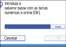 Ilustração do ecrã do painel de operação