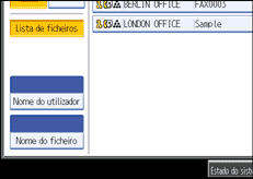 Ilustração do ecrã do painel de operação