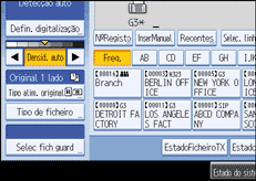 Ilustração do ecrã do painel de operação
