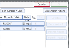 Ilustração do ecrã do painel de operação