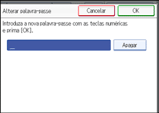 Ilustração do ecrã do painel de operação
