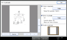 Ilustração do ecrã do painel de operação