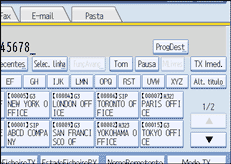 Ilustração do ecrã do painel de operação