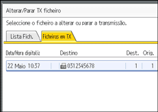 Ilustração do ecrã do painel de operação