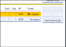 Ilustração do ecrã do painel de operação