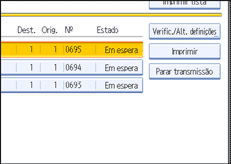 Ilustração do ecrã do painel de operação
