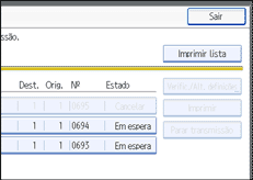 Ilustração do ecrã do painel de operação