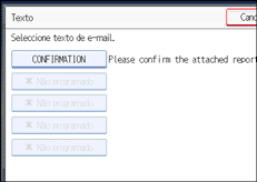 Ilustração do ecrã do painel de operação