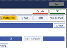 Ilustração do ecrã do painel de operação