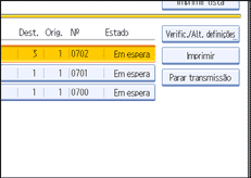 Ilustração do ecrã do painel de operação
