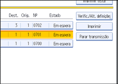 Ilustração do ecrã do painel de operação