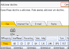 Ilustração do ecrã do painel de operação