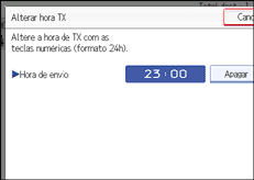 Ilustração do ecrã do painel de operação