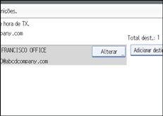 Ilustração do ecrã do painel de operação