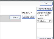 Ilustração do ecrã do painel de operação