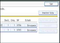 Ilustração do ecrã do painel de operação
