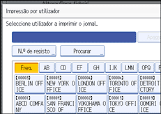 Ilustração do ecrã do painel de operação