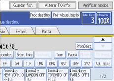 Ilustração do ecrã do painel de operação