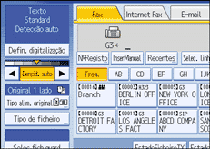 Ilustração do ecrã do painel de operação