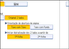 Ilustração do ecrã do painel de operação